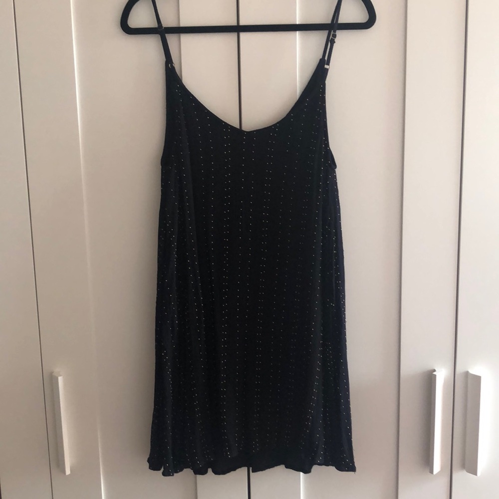 Studded Crinkle Rayon Mini Dress